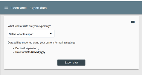 Export data