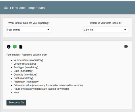 Import data